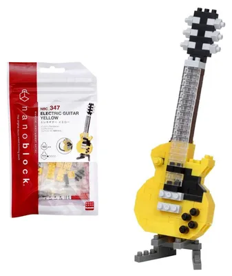 Zdjęcie produktu dla Gitara elektryczna Nanoblock żółta - 150 sztuk