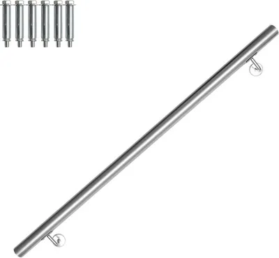 Obrázek produktu pro Jiubiaz Sada zábradlí Nástěnný držák Držák zábradlí z nerezové oceli Držák zábradlí na schody Zábradlí na schody 110 cm