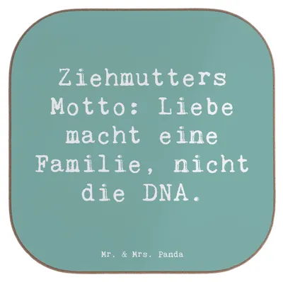 Produktbild von Mr. & Mrs. Panda Untersetzer für Gläser Spruch Ziehmutter Liebe - Meeresbrise - Geschenk, Coaster, Adoptivmutter, Stiefmutter, Bonusmutter, Tassenuntersetzer, Dankeschön