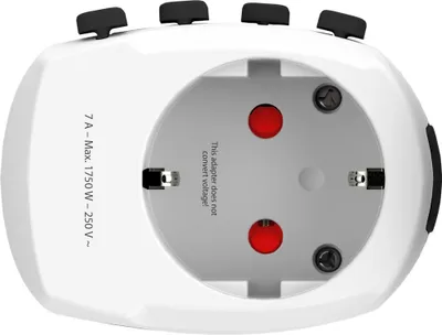 Immagine prodotto di SKROSS 61260 World Adapter PRO - World, bianco - adatto a tutti i dispositivi con e senza messa a terra (a 2 e 3 poli)