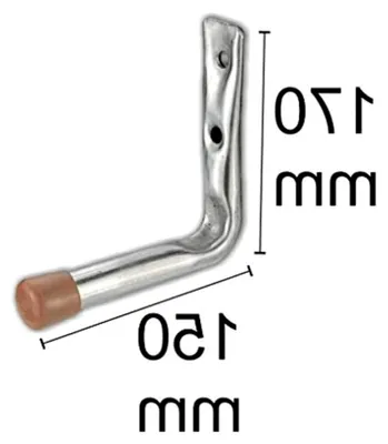 Produktbild von Felgenhalter 170 x 160 mm - Belastbar bis 25 kg - Mit schützender Gummikappe - verzinkt / Universalhaken / Montagehaken für Garage / Werkstatthaken / Ordnungshelfer /