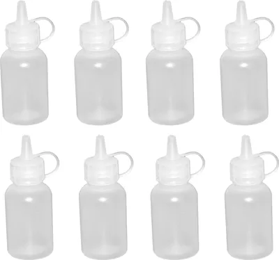 Image de 8 mini-bouteilles à pincer de 30 ml Bouteille de sauce, bouteille de vinaigrette, bouteille d'épices