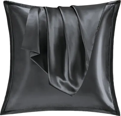 Produktbild von Satin Kissenbezug 80x80cm 2er Set Dunkelgray Reißverschluss