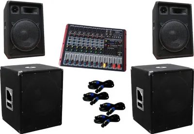 Produktbild von PA Party DJ Disco Lautsprecher Subwoofer 8 Kanal Powermixer Mp3 DSP 3400 Watt