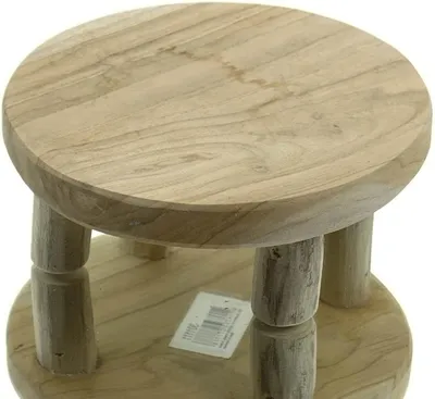 Produktbild von VAN DER LEEDEN Untersetzer - Platte mit 4 Beinen Natur Ø 19,5 cm - Teakholz massiv
