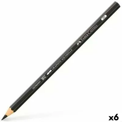 Produktbild von Faber-Castell Graphite Aquarelle Aquarellstift schwarz hexagonal 2B (6 Stück)