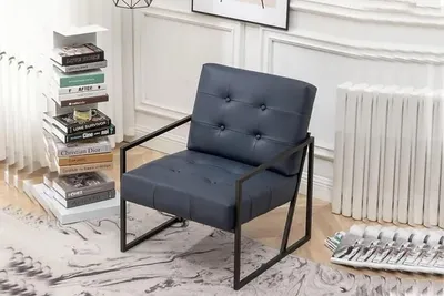 Produktbild von Sessel 1-Sitzer schwarz Textil Metallbeine Wohnzimmer Luxus Esszimmer
