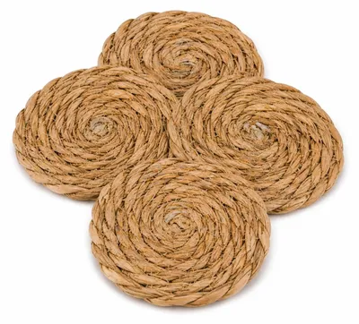 Produktbild von Getränkeuntersetzer aus Naturbast 4er-SET - Ø 11,5 cm