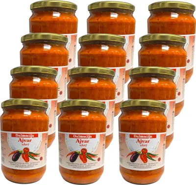 Produktbild von Dalmacija Ajvar scharf, 12x 680g Glas, Paprikapaste, Paprikazubereitung
