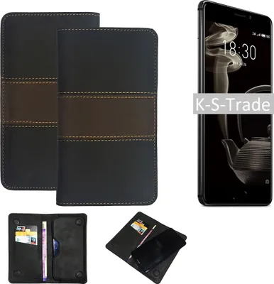 Produktbild von K-S-Trade Handy Hülle kompatibel mit Meizu Pro 7 Schutz Hülle Walletcase Bookstyle Tasche Schutz Case Handytasche Wallet Cover Kunstleder Snapcase