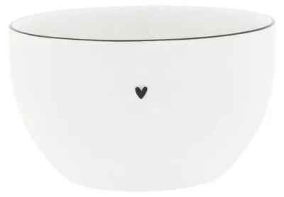Produktbild von Müslischale S HEART kleines Herz D. 12cm weiß schwarz Bastion Collections