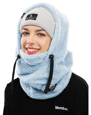 Obrázek produktu pro Zimní termo kukla, lyžařská maska, balaclava pro cyklistiku, snowboarding, lyžování, motocykly. Vodotěsná ochrana obličeje. Pro muže i ženy. Univerzální velikost. Barva: nebesky modrá