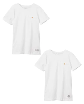 Produktbild von NAME IT Kurzarm T-Shirt 2er-Set Knopf-Detail Rundhalsausschnitt Größe: 92