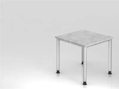 Produktbild von Schreibtisch 4-Fuß-rund 80x80cm Beton/Silber