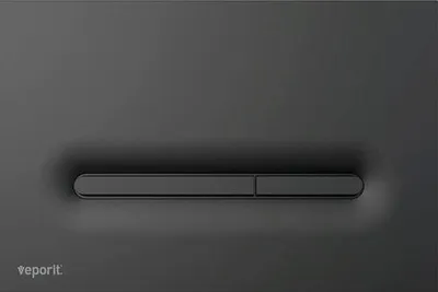 Produktbild von veporit Betätigungsplatte LINE Platte schwarz matt / Taster schwarz matt mit Anti-Fingerprint und Antibakteriell