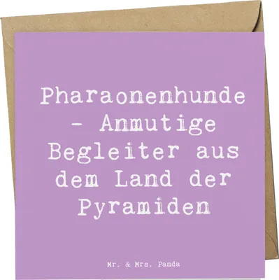 Produktbild von Mr. & Mrs. Panda Grußkarte Spruch Pharaonenhund Freunde - Lavendeltraum - Geschenk, Hunderasse, Hunde, Klappkarte, Intelligenz, Hund, doppelkarte, Hunderassen Charakter