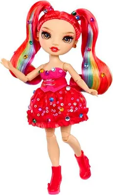 Image de Poupée Mannequin Rainbow High Be Dazzling, Vivienne Rouge, 28 cm, Avec Strass et Accessoires