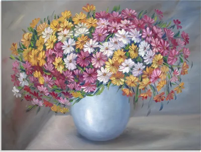 Produktbild von ARTland Glasbild Bunte Blumen Größe: 80x60 cm
