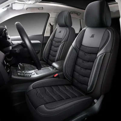 Immagine prodotto di Coprisedili auto per BMW 3 serie E46 | Set completo | AID Serie | Nero con cuciture nere