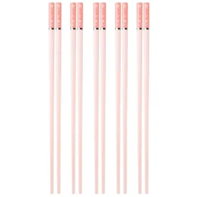 Produktbild von 5 Paar Food -Stäbchen Hitzebeständige leichte rosa Kirschblüten -Stäbchen für Zuhause-Rosa