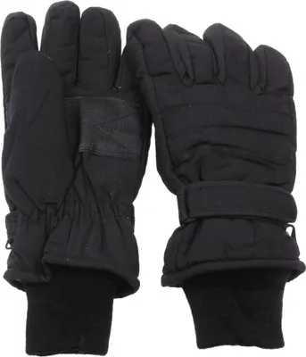 A pair of black winter gloves.