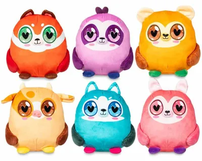 Produktbild von 6 Stück Süße Kawaii Tiere aus Plüsch - ca. 15 cm