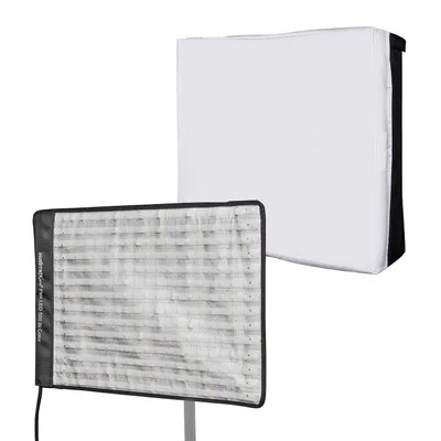 Produktbild von Walimex pro Flex LED 500 Bi Color Leuchtmatte Set inkl. Softbox, 50 W Flächenleuchte, flexible Studioleuchte dimmbar, Soft Box 50 x 36 x 10 cm für weiches Licht
