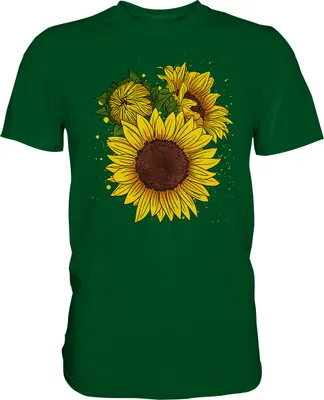 Produktbild von Sonnenblumen Shirt Garten Geschenk Gärtner – Bottle Green / M