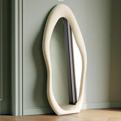 Produktbild von 360Home Spiegel Stehender Ganzkörperspiegel mit speziellem Design Standspiegel beige 75*180cm