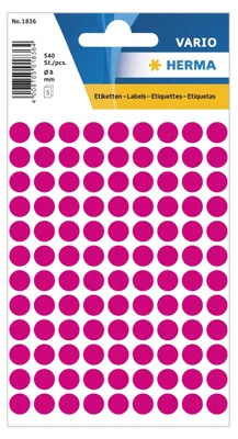 Produktbild von HERMA Vielzwecketiketten/Farbpunkte  8mm rund pink