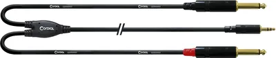 Produktbild von Cordial CFY 0.9 WPP, 2 x 6.35mm, Männlich, 3.5mm, Männlich, 0,9 m, Schwarz