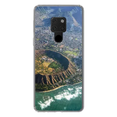Produktbild von MuchoWow® Handyhülle Schutzhülle Hülle für Huawei P40 Lite Ein Luftbild von Honolulu und einem erloschenen Krater auf Hawaii Silikon Softcase Handy Hülle - Handy