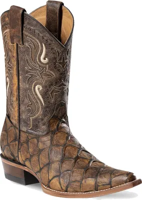 A single cowboy boot shown from a side-angle against a white background.