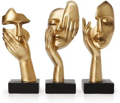 Produktbild von Goldene Frauenfiguren Dekoration, 3er Set, Modern