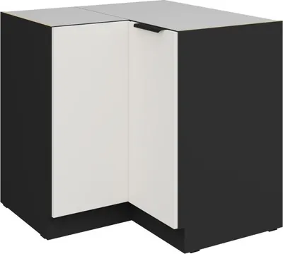 Produktbild von LUNARA Eckunterschrank – 90 x 90 cm, weiß/schwarz