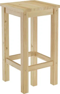 A wooden bar stool is shown against a white background.