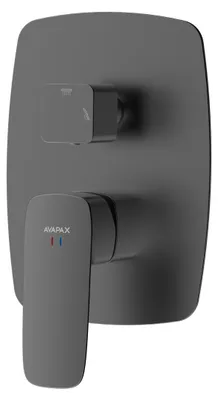 Produktbild von Avapax | Dusch- Und Badewannenarmatur - Gun Metal Matt - Zweifunktional - Messing - Kompaktrosette
