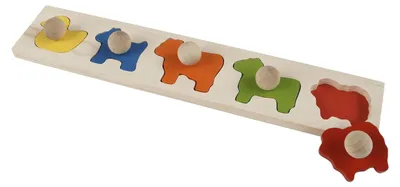 Image de Houten Noppenplank Dieren Goot, 47cm
