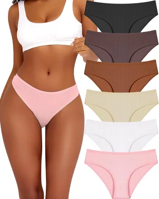 Produktbild von Unterhosen Set von 6 - Baumwoll Slips - Atmungsaktive Unterwäsche - Stretch - Bequem - Größen S-XL - Damenunterwäsche