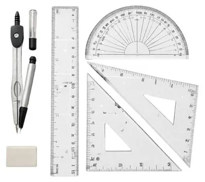 Immagine prodotto di Verk 27838 Set di strumenti geometrici in astuccio - compasso con accessori, 7 pezzi