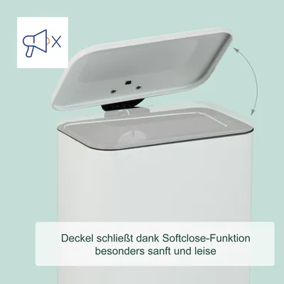Image de Poubelle de salle de bain étroite 5 L - Fermeture en douceur, pédale