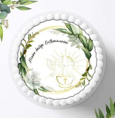 Produktbild von Für die Geburtstags Torte ein Tortenaufleger, Zuckerbild mit dem Motiv: Kommunion, Essbares Foto für Torten, Fondant, Ø 20cm, 0172c