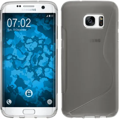 Produktbild von PhoneNatic Case kompatibel mit Samsung Galaxy S7 Edge - grau Silikon Hülle S-Style Cover