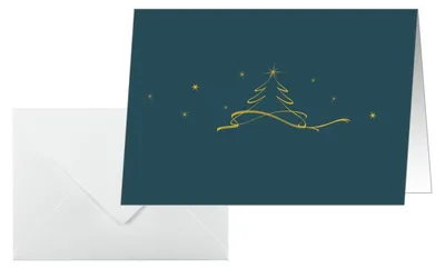Obrázok produktu pre SIGEL DS069 10 SIGEL Weihnachtskarten Christmas Tree petrol DIN A6