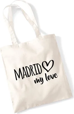 Produktbild von Huuraa Jutebeutel Madrid my love 10 Liter Natural Baumwolle Tasche Geschenkidee