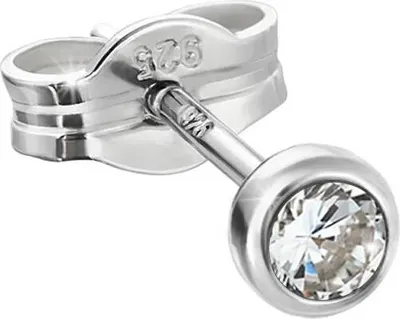Produktbild von Single Ohrstecker Silber 925er 3,5mm Cubic Zirkonia Damen Herren Kinder 1939