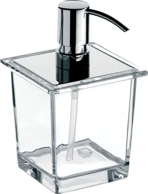 Image de emco distributeur de savon liquide de liaison emco pour rampe, transparent, verre cristal, pompe doseuse métal, env. 365 ml, chromé, 182100106