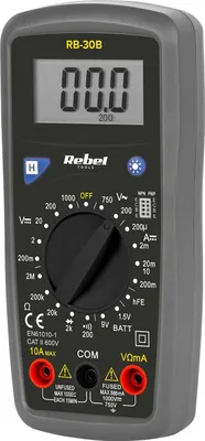 Produktbild von Rebel MIE-RB-30B Digitales Taschenmultimeter, grau