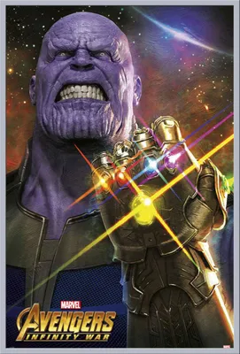 Produktbild von Avengers - Infinity War - Poster - Thanos + Wechselrahmen, Shinsuke® Maxi Kunststoff silber, Acryl-Scheibe