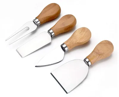Käse-Messer-Set, 4-teilig, Edelstahl, Holzgriff